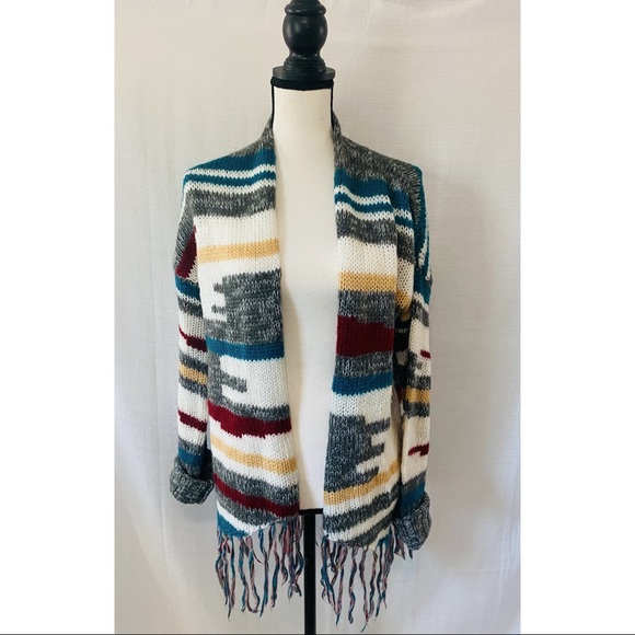 Jack by BB Dakota Jackets & Blazers - Jack Open Front Tassel‎ Soft Cardigan. Southwestern pattern
